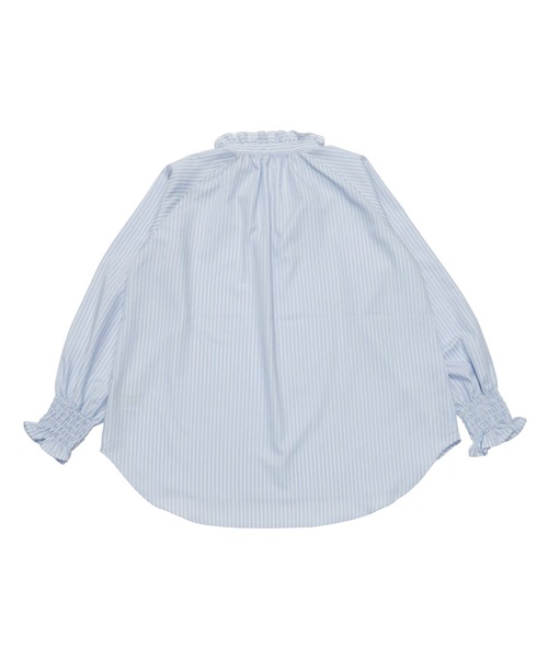 Pitta Re:)（ピッタリ）の「フリル衿ラグラン長袖ブラウス カジュアルシャツ（シャツ/ブラウス・レディース・サックスブルー・LL/L/M）」の2枚目の写真