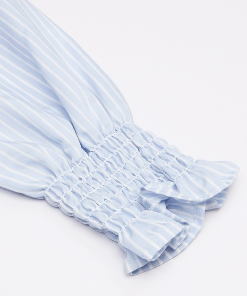 Pitta Re:)（ピッタリ）の「フリル衿ラグラン長袖ブラウス カジュアルシャツ（シャツ/ブラウス・レディース・サックスブルー・LL/L/M）」の3枚目の写真