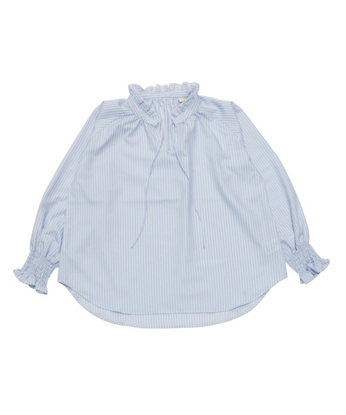 Pitta Re:)（ピッタリ）の「フリル衿ラグラン長袖ブラウス カジュアルシャツ（シャツ/ブラウス・レディース・サックスブルー・LL/L/M）」の7枚目の写真