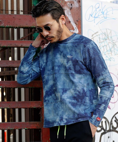 LUXE/R（ラグジュ）の「タイダイ染め タックボーダーロンT（Tシャツ/カットソー・メンズ・ブルー系その他/ネイビー・MEDIUM/LARGE/X-LARGE）」の3枚目の写真