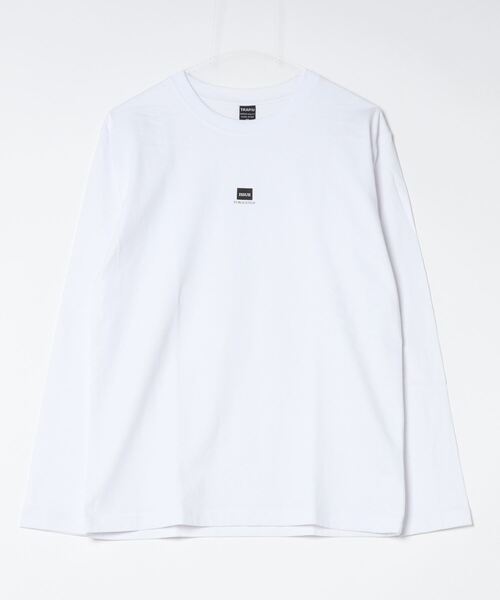 TRAP/U (トラップユー)の「コットン天竺 / メッセージロゴ バックプリント クルーネック ロンTee(長袖)(Tシャツ/カットソー・メンズ・ライトブルー/ホワイト/ブラック・M/L)」の2枚目の写真