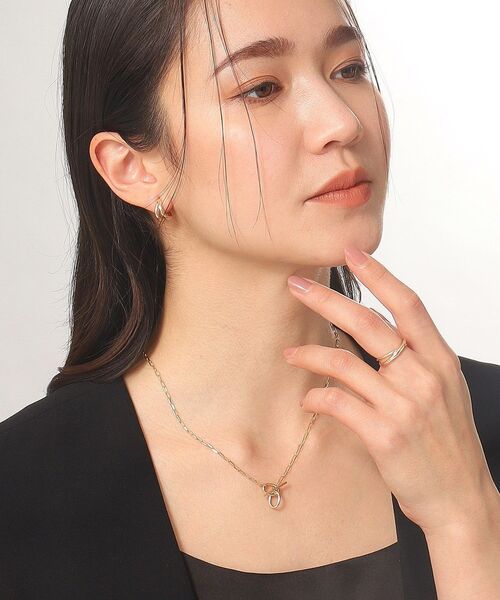 COCOSHNIK（ココシュニック）の「K10月甲クロス リング細（リング・レディース・イエローゴールド・12号/14号/10号）」の7枚目の写真
