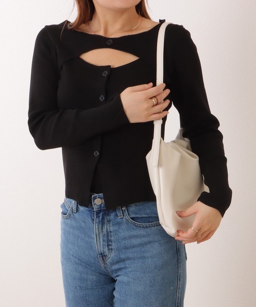 Lace Ladies(レースレディース)の「2WAY ワンハンドル ベーシック ショルダー バッグ(ショルダーバッグ・レディース・シルバー/ブラック/アイボリー/ベージュ・FREE)」の15枚目の写真