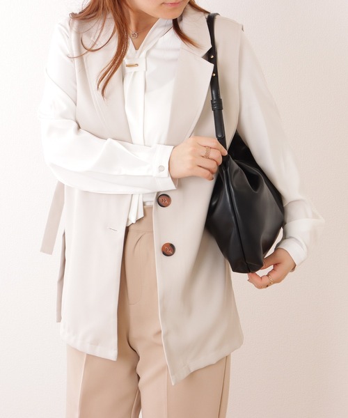 Lace Ladies(レースレディース)の「2WAY ワンハンドル ベーシック ショルダー バッグ(ショルダーバッグ・レディース・シルバー/ブラック/アイボリー/ベージュ・FREE)」の21枚目の写真