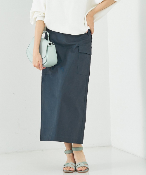 abahouse mavie（アバハウスマヴィ）の「箔プリント&綿ストレッチカーゴスカート（スカート・レディース・シルバー/ゴールド/ネイビー/カーキ/ブロンズ・36/38/40）」の15枚目の写真