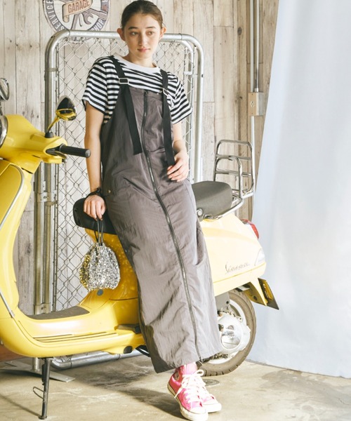 Birthday room（バースデイルーム）の「フロントジップミリタリージャンパースカート/ワンピース（ジャンパースカート・レディース・チャコールグレー/アイボリー・FREE）」の21枚目の写真