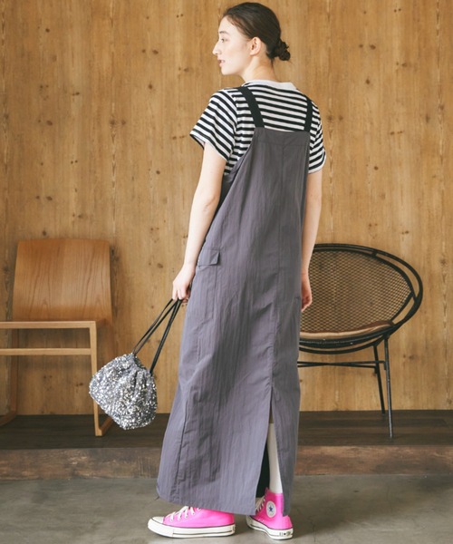 Birthday room（バースデイルーム）の「フロントジップミリタリージャンパースカート/ワンピース（ジャンパースカート・レディース・チャコールグレー/アイボリー・FREE）」の20枚目の写真