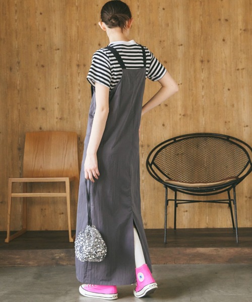 Birthday room（バースデイルーム）の「フロントジップミリタリージャンパースカート/ワンピース（ジャンパースカート・レディース・チャコールグレー/アイボリー・FREE）」の9枚目の写真