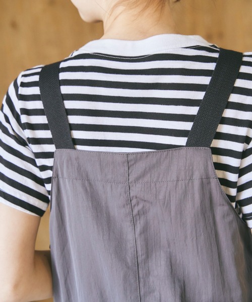 Birthday room（バースデイルーム）の「フロントジップミリタリージャンパースカート/ワンピース（ジャンパースカート・レディース・チャコールグレー/アイボリー・FREE）」の5枚目の写真