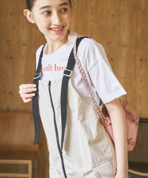 Birthday room（バースデイルーム）の「フロントジップミリタリージャンパースカート/ワンピース（ジャンパースカート・レディース・チャコールグレー/アイボリー・FREE）」の13枚目の写真