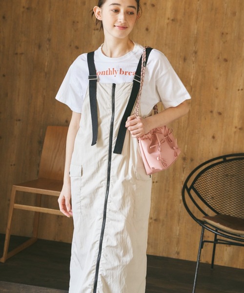 Birthday room（バースデイルーム）の「フロントジップミリタリージャンパースカート/ワンピース（ジャンパースカート・レディース・チャコールグレー/アイボリー・FREE）」の22枚目の写真