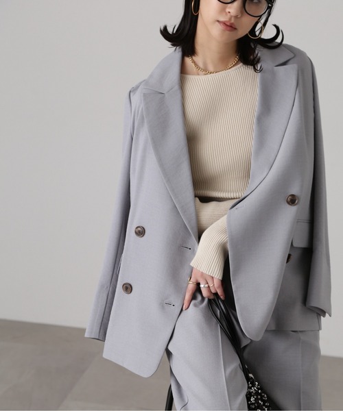 FREE'S MART（フリーズマート）の「気流染めダブルジャケット（テーラードジャケット・レディース・ベージュ/ライトグレー/ベージュ系その他/ライトグリーン・SMALL/MEDIUM）」の9枚目の写真