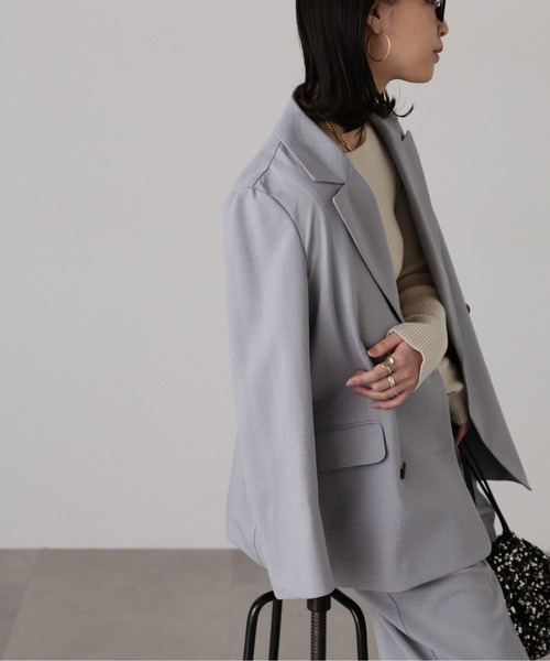 FREE'S MART（フリーズマート）の「気流染めダブルジャケット（テーラードジャケット・レディース・ベージュ/ライトグレー/ベージュ系その他/ライトグリーン・SMALL/MEDIUM）」の11枚目の写真