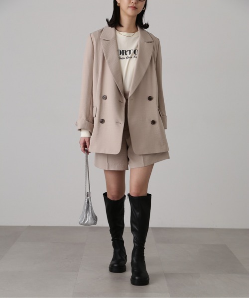 FREE'S MART（フリーズマート）の「気流染めダブルジャケット（テーラードジャケット・レディース・ベージュ/ライトグレー/ベージュ系その他/ライトグリーン・SMALL/MEDIUM）」の16枚目の写真