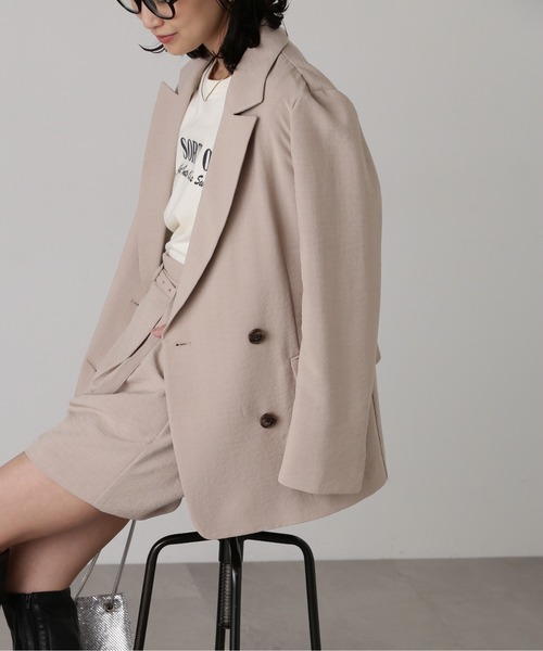 FREE'S MART（フリーズマート）の「気流染めダブルジャケット（テーラードジャケット・レディース・ベージュ/ライトグレー/ベージュ系その他/ライトグリーン・SMALL/MEDIUM）」の21枚目の写真