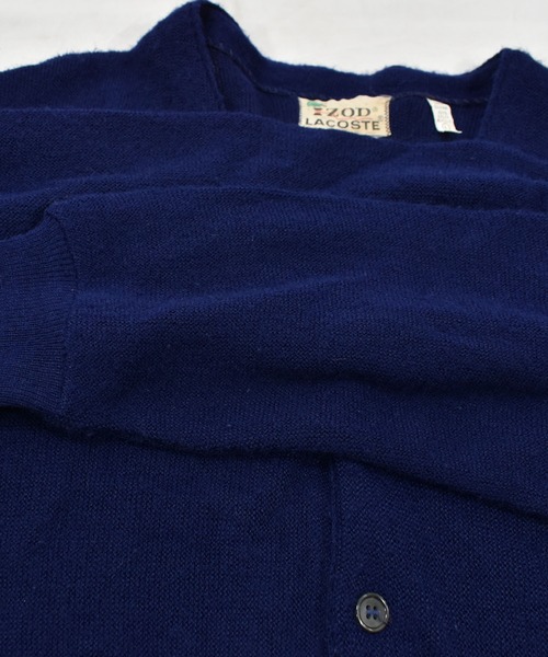 LACOSTE（ラコステ）の「【ヴィンテージ古着】70's IZOD LACOSTE/アイゾッドラコステ アクリルニットカーディガン（カーディガン/ボレロ・メンズ・ネイビー・LARGE）」の4枚目の写真