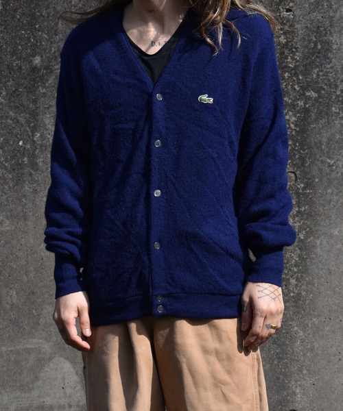 LACOSTE（ラコステ）の「【ヴィンテージ古着】70's IZOD LACOSTE/アイゾッドラコステ アクリルニットカーディガン（カーディガン/ボレロ・メンズ・ネイビー・LARGE）」の2枚目の写真