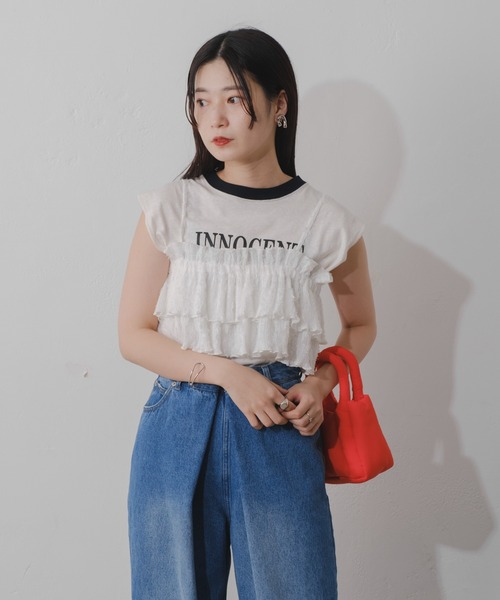 Kastane（カスタネ）の「レースフリルビスチェ（キャミソール・レディース・レッド/アイボリー/ブルー・FREE）」の11枚目の写真