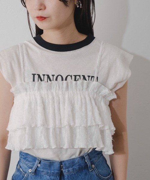 Kastane（カスタネ）の「レースフリルビスチェ（キャミソール・レディース・レッド/アイボリー/ブルー・FREE）」の8枚目の写真