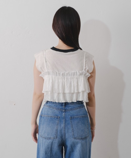 Kastane（カスタネ）の「レースフリルビスチェ（キャミソール・レディース・レッド/アイボリー/ブルー・FREE）」の17枚目の写真