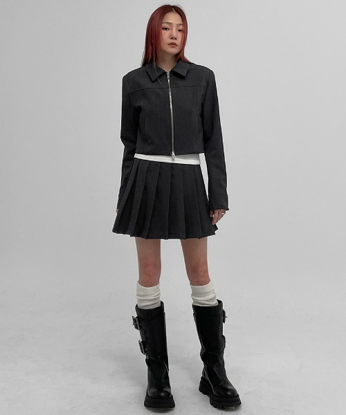BLACKUP（ブラックアップ）の「[MADE] ドミニクプリーツミニスカートパンツ（スカート・レディース・ブラック/チャコールグレー・SMALL/MEDIUM/LARGE）」の14枚目の写真