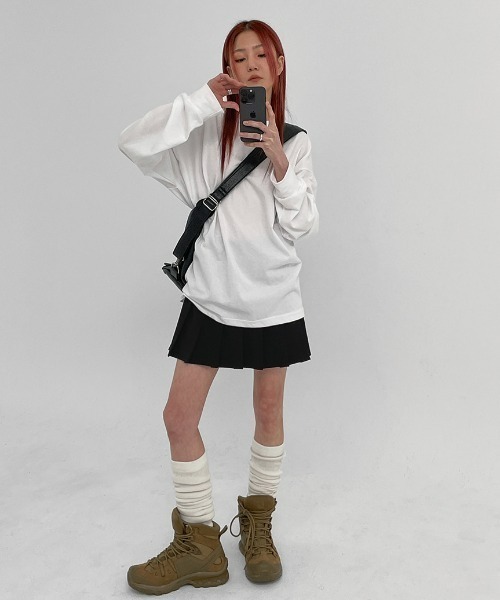 BLACKUP（ブラックアップ）の「[MADE] ドミニクプリーツミニスカートパンツ（スカート・レディース・ブラック/チャコールグレー・SMALL/MEDIUM/LARGE）」の10枚目の写真