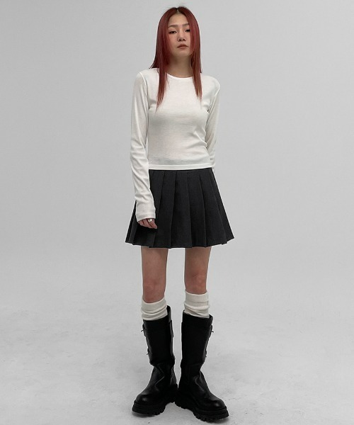 BLACKUP（ブラックアップ）の「[MADE] ドミニクプリーツミニスカートパンツ（スカート・レディース・ブラック/チャコールグレー・SMALL/MEDIUM/LARGE）」の16枚目の写真