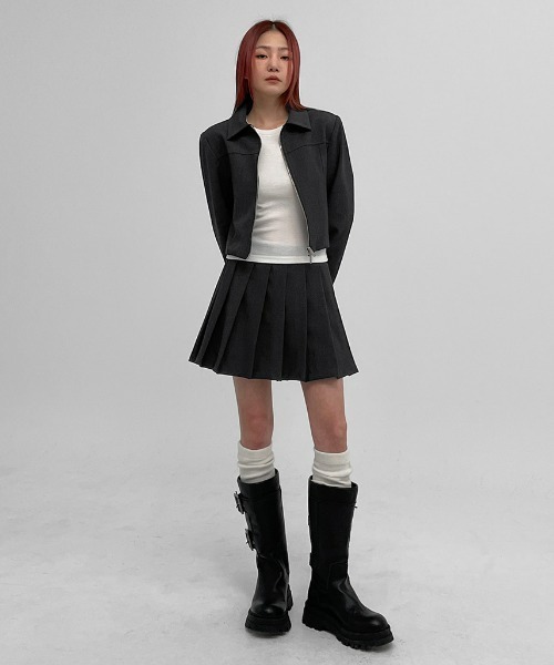 BLACKUP（ブラックアップ）の「[MADE] ドミニクプリーツミニスカートパンツ（スカート・レディース・ブラック/チャコールグレー・SMALL/MEDIUM/LARGE）」の13枚目の写真
