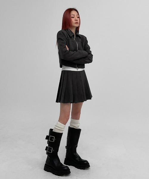 BLACKUP（ブラックアップ）の「[MADE] ドミニクプリーツミニスカートパンツ（スカート・レディース・ブラック/チャコールグレー・SMALL/MEDIUM/LARGE）」の12枚目の写真