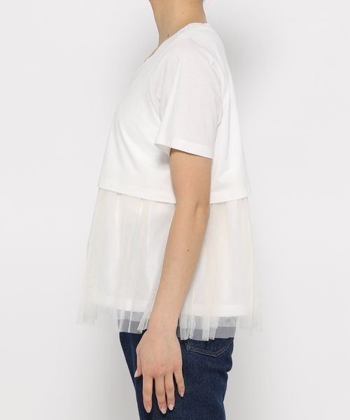 Andemiu(アンデミュウ)の「チュールカサネT111582(Tシャツ/カットソー・レディース・オフホワイト/ブラック/グリーン・FREE)」の13枚目の写真