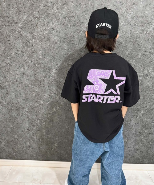 STARTER(スターター)の「STARTER オーバーサイズ プリントT(Tシャツ/カットソー・キッズ・ホワイト系/ホワイト系1/ホワイト系2/グレー系/ブラック系1/グレー系1/ダークグリーン系/ブラック系/チャコール/ネイビー/パープル/オレンジ/ブラック/オフホワイト/杢グレー/ダークグリーン・140cm/150cm/160cm/130cm/110cm/120cm)」の7枚目の写真