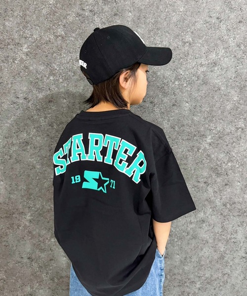 STARTER(スターター)の「STARTER オーバーサイズ プリントT(Tシャツ/カットソー・キッズ・ホワイト系/ホワイト系1/ホワイト系2/グレー系/ブラック系1/グレー系1/ダークグリーン系/ブラック系/チャコール/ネイビー/パープル/オレンジ/ブラック/オフホワイト/杢グレー/ダークグリーン・140cm/150cm/160cm/130cm/110cm/120cm)」の8枚目の写真