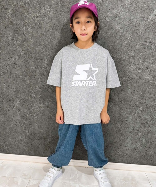 STARTER(スターター)の「STARTER オーバーサイズ プリントT(Tシャツ/カットソー・キッズ・ホワイト系/ホワイト系1/ホワイト系2/グレー系/ブラック系1/グレー系1/ダークグリーン系/ブラック系/チャコール/ネイビー/パープル/オレンジ/ブラック/オフホワイト/杢グレー/ダークグリーン・140cm/150cm/160cm/130cm/110cm/120cm)」の9枚目の写真