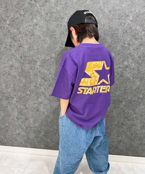 STARTER(スターター)の「STARTER オーバーサイズ プリントT(Tシャツ/カットソー・キッズ・ホワイト系/ホワイト系1/ホワイト系2/グレー系/ブラック系1/グレー系1/ダークグリーン系/ブラック系/チャコール/ネイビー/パープル/オレンジ/ブラック/オフホワイト/杢グレー/ダークグリーン・140cm/150cm/160cm/130cm/110cm/120cm)」の15枚目の写真