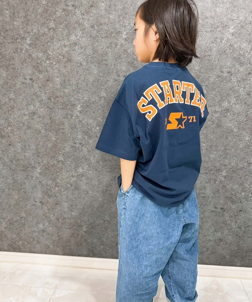 STARTER(スターター)の「STARTER オーバーサイズ プリントT(Tシャツ/カットソー・キッズ・ホワイト系/ホワイト系1/ホワイト系2/グレー系/ブラック系1/グレー系1/ダークグリーン系/ブラック系/チャコール/ネイビー/パープル/オレンジ/ブラック/オフホワイト/杢グレー/ダークグリーン・140cm/150cm/160cm/130cm/110cm/120cm)」の14枚目の写真