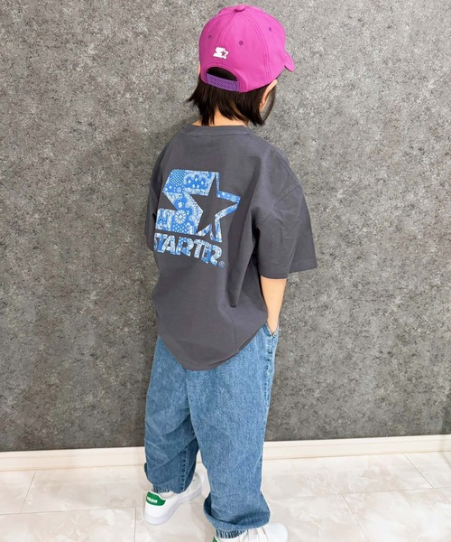 STARTER(スターター)の「STARTER オーバーサイズ プリントT(Tシャツ/カットソー・キッズ・ホワイト系/ホワイト系1/ホワイト系2/グレー系/ブラック系1/グレー系1/ダークグリーン系/ブラック系/チャコール/ネイビー/パープル/オレンジ/ブラック/オフホワイト/杢グレー/ダークグリーン・140cm/150cm/160cm/130cm/110cm/120cm)」の10枚目の写真