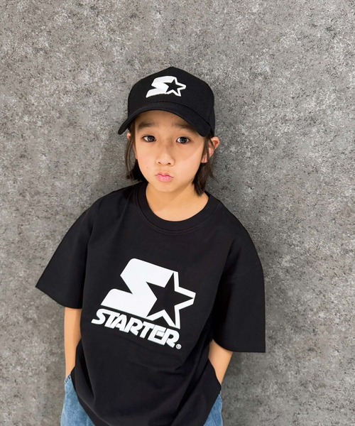 STARTER(スターター)の「STARTER オーバーサイズ プリントT(Tシャツ/カットソー・キッズ・ホワイト系/ホワイト系1/ホワイト系2/グレー系/ブラック系1/グレー系1/ダークグリーン系/ブラック系/チャコール/ネイビー/パープル/オレンジ/ブラック/オフホワイト/杢グレー/ダークグリーン・140cm/150cm/160cm/130cm/110cm/120cm)」の6枚目の写真