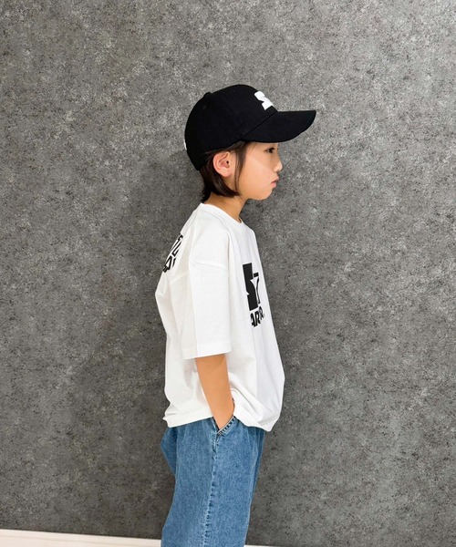 STARTER(スターター)の「STARTER オーバーサイズ プリントT(Tシャツ/カットソー・キッズ・ホワイト系/ホワイト系1/ホワイト系2/グレー系/ブラック系1/グレー系1/ダークグリーン系/ブラック系/チャコール/ネイビー/パープル/オレンジ/ブラック/オフホワイト/杢グレー/ダークグリーン・140cm/150cm/160cm/130cm/110cm/120cm)」の17枚目の写真