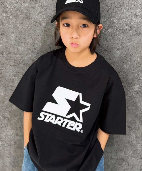 STARTER(スターター)の「STARTER オーバーサイズ プリントT(Tシャツ/カットソー・キッズ・ホワイト系/ホワイト系1/ホワイト系2/グレー系/ブラック系1/グレー系1/ダークグリーン系/ブラック系/チャコール/ネイビー/パープル/オレンジ/ブラック/オフホワイト/杢グレー/ダークグリーン・140cm/150cm/160cm/130cm/110cm/120cm)」の22枚目の写真