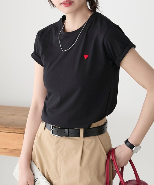 BONLECILL(ボンルシール)の「ハート刺繍/箔プリント アソートTEE(Tシャツ/カットソー・レディース・ブラック系1/ブラック系2/オフホワイト/ホワイト系2/ホワイト系1/ブラック・FREE)」の14枚目の写真