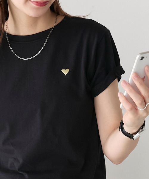箔ハートプリントTシャツ 箔ハートプリントTシャツ - SCOTCLUB - SCOTCLUB｜YAMADAYA STORE