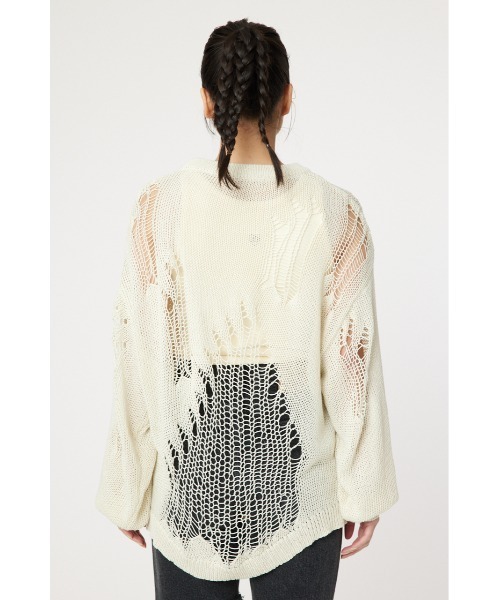 RODEO CROWNS WIDE BOWL（ロデオクラウンズワイドボウル）の「ダメージニットトップス（ニット/セーター・レディース・ターコイズブルー/アイボリー/ブラック・FREE）」の8枚目の写真