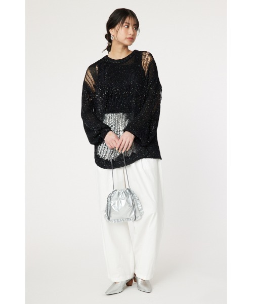 RODEO CROWNS WIDE BOWL（ロデオクラウンズワイドボウル）の「ダメージニットトップス（ニット/セーター・レディース・ターコイズブルー/アイボリー/ブラック・FREE）」の21枚目の写真