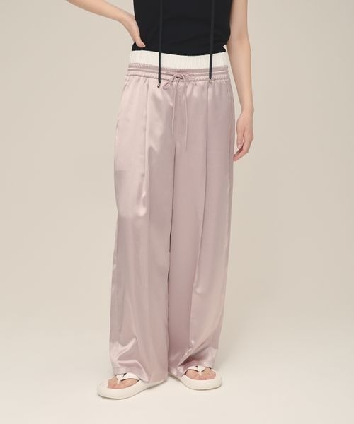 eL（エル）の「【eL】Satin W West Pants/117099（その他パンツ・レディース・ピンクベージュ/ネイビー/ブラウン・FREE）」の3枚目の写真