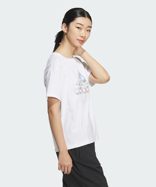 adidas（アディダス）の「W FLOWER グラフィック Tシャツ1 / アディダス adidas（Tシャツ/カットソー・レディース・オレンジ/ホワイト/ブラック・XX-LARGE/LARGE/MEDIUM/SMALL/X-LARGE/X-SMALL）」の5枚目の写真