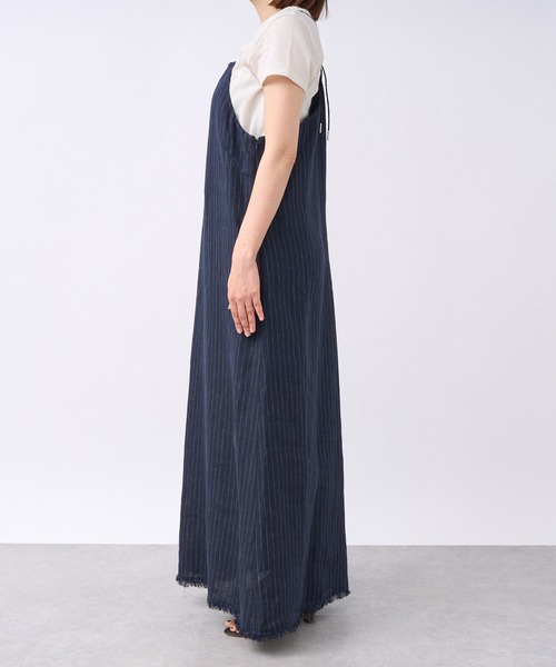 RIVE DROITE(リヴドロワ)の「リネンストライプホルターワンピース(ワンピース・レディース・ネイビー/ブラウン・FREE)」の11枚目の写真