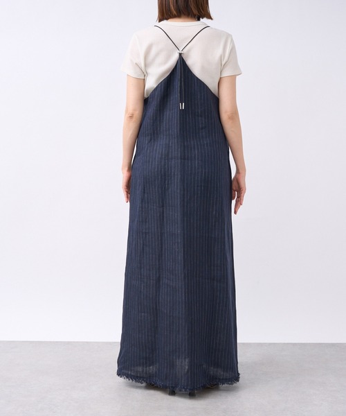 RIVE DROITE(リヴドロワ)の「リネンストライプホルターワンピース(ワンピース・レディース・ネイビー/ブラウン・FREE)」の10枚目の写真