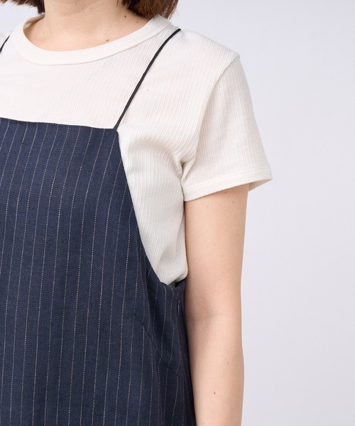 RIVE DROITE(リヴドロワ)の「リネンストライプホルターワンピース(ワンピース・レディース・ネイビー/ブラウン・FREE)」の8枚目の写真