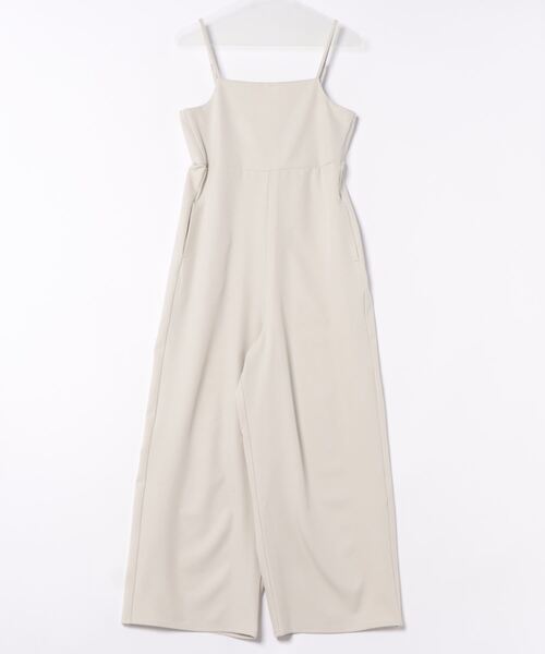 STYLEBLOCK（スタイルブロック）の「チュールフリルベスト×リネンタッチオールインワンセット（サロペット/オーバーオール・レディース・ブラック/グレー/アイボリー・M）」の5枚目の写真