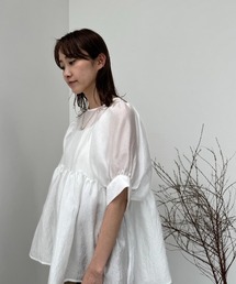 y/m | シアーワッシャーペプラムトップス(シャツ/ブラウス)